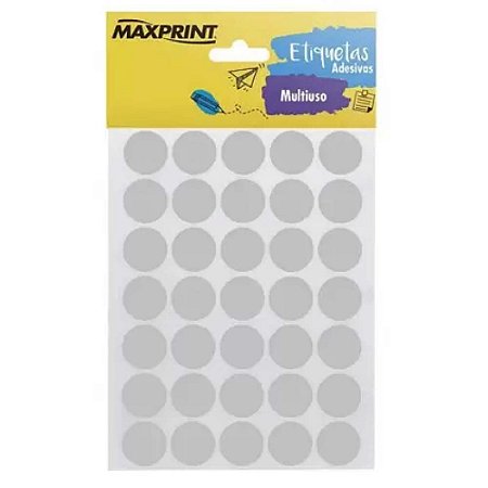 Etiqueta Multiuso Maxprint TP­19 Diâmetro 19mm 6 folhas Prata