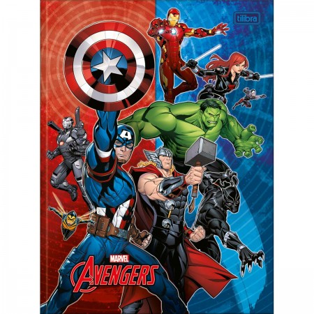 CADERNO BROCHURA CAPA DURA UNIVERSITÁRIO AVENGERS 48 FOLHAS