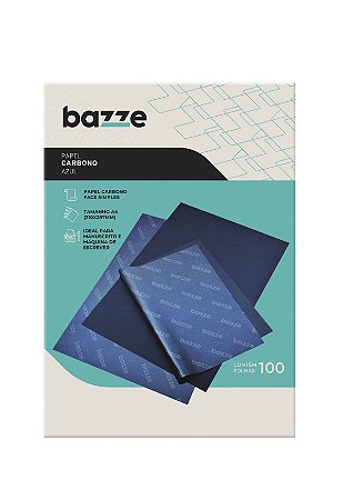 Papel Carbono 100 Folhas Azul A4 - Bazze