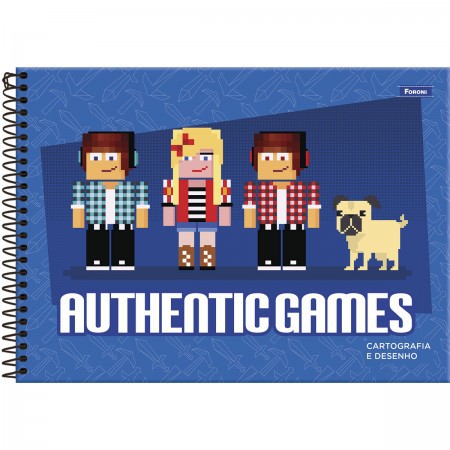 Caderno Cartografia Authentic Games Capa Dura 80 Folhas
