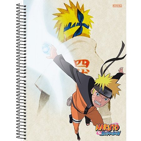 Kit 4un Caderno Naruto Uzumaki Espiral 1m 80fls Capa Dura
