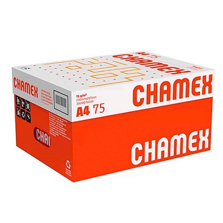 Papel A4 Chamex 75 g/m² Caixa com 10 Pacotes 500 Folhas
