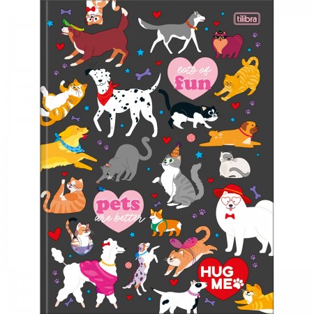 CADERNO BROCHURA CAPA DURA UNIVERSITÁRIO HUG ME 80 FOLHAS