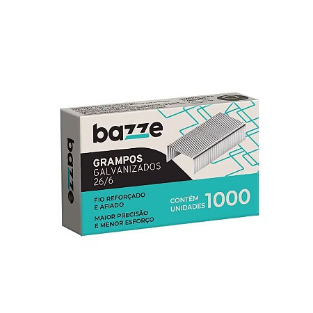 Grampo Galvanizado - 26/6 - CX C/1000 UN - Bazze