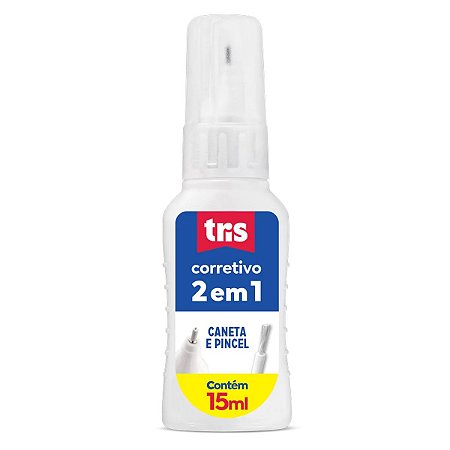 Corretivo Líquido 15ml 2 em 1 TRIS - Unidade