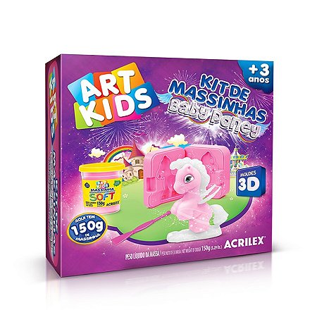 KIT DE MASSINHAS BABY PONEY 3D ROSA