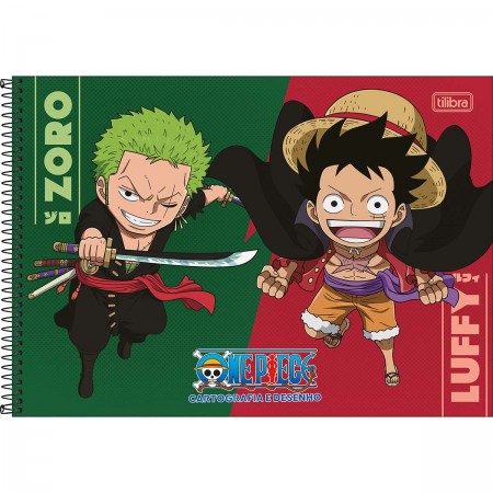 CADERNO DE CARTOGRAFIA E DESENHO ESPIRAL CAPA DURA ONE PIECE 80 FOLHAS