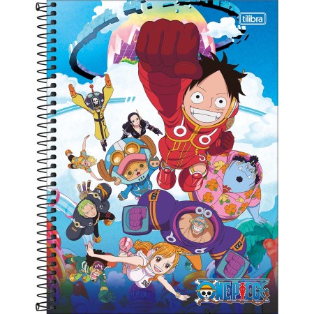 CADERNO ESPIRAL CAPA DURA UNIVERSITÁRIO 1 MATÉRIA ONE PIECE 80 FOLHAS
