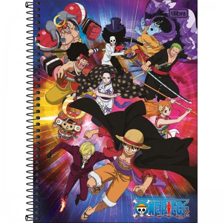 CADERNO ESPIRAL CAPA DURA UNIVERSITÁRIO 1 MATÉRIA ONE PIECE 80 FOLHAS