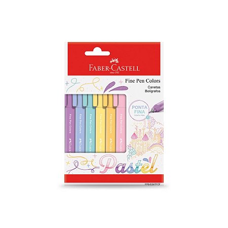 Fine Pen Colors Pastel Cartela com 6 Unid