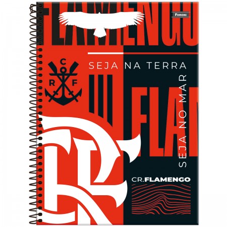 CADERNO ESPIRAL CAPA DURA UNIVERSITÁRIO 1 MATÉRIA FLAMENGO 80 FOLHAS