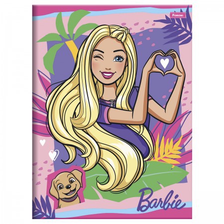 Caderno Brochura Grande Capa Dura Barbie 80 Folhas