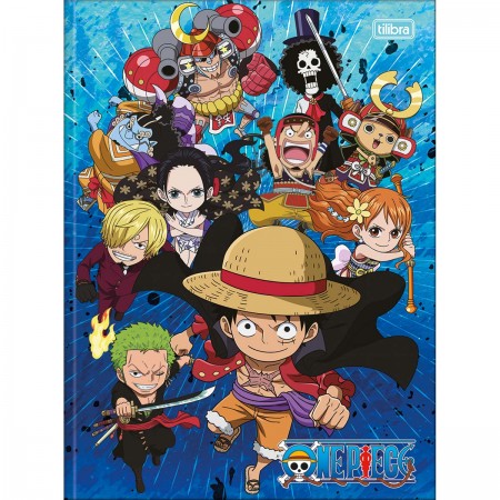 CADERNO BROCHURA CAPA DURA UNIVERSITÁRIO ONE PIECE 80 FOLHAS