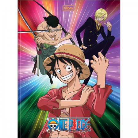 CADERNO BROCHURA CAPA DURA UNIVERSITÁRIO ONE PIECE 80 FOLHAS