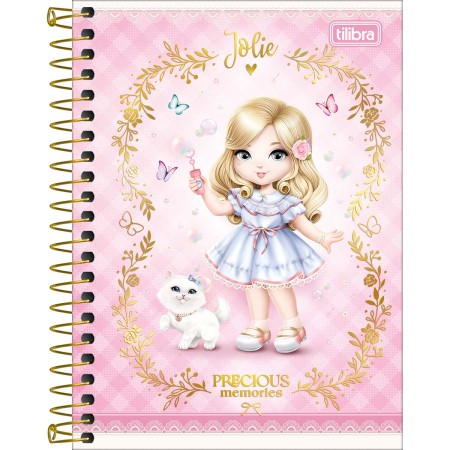 CADERNETA ESPIRAL CAPA DURA 1/8 JOLIE 80 FOLHAS