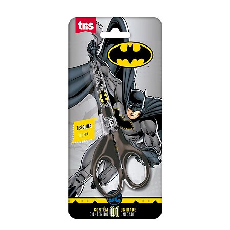 Tesoura Escolar 13 cm Batman - Lâmina Decorada - TRIS