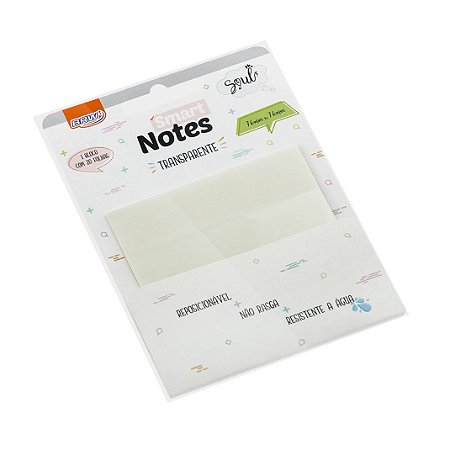 Bloco smart notes 76x76mm - transparente - 20fls - 1bloco