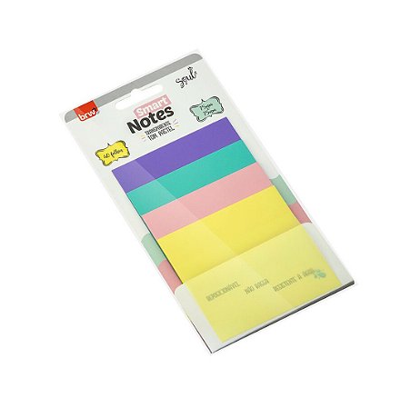 Bloco smart notes 76x76mm - transparente pastel - 40fls - 4blocos