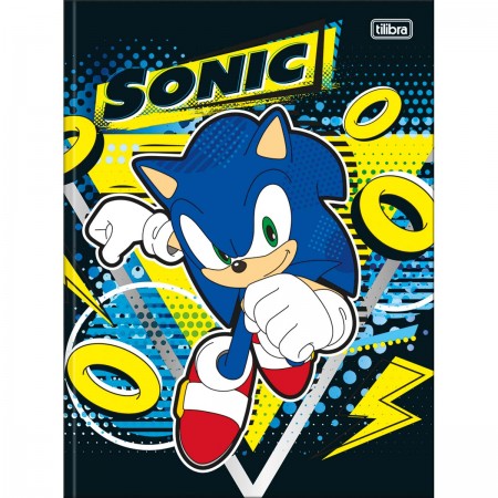 CADERNO BROCHURA GRANDE CAPA DURA SONIC 80 FOLHAS