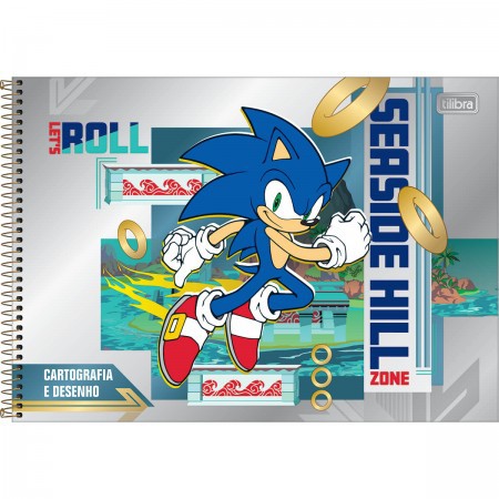 CADERNO DE CARTOGRAFIA E DESENHO ESPIRAL CAPA DURA SONIC 80 FOLHAS