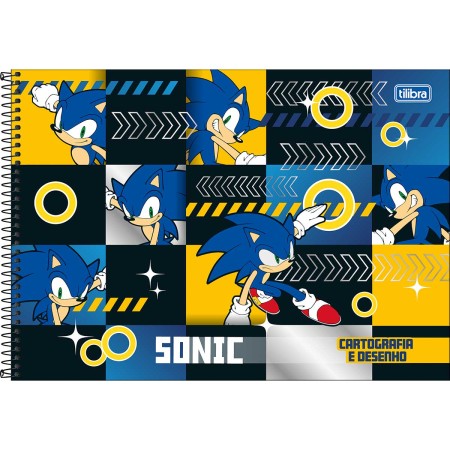 CADERNO DE CARTOGRAFIA E DESENHO ESPIRAL CAPA DURA SONIC 80 FOLHAS