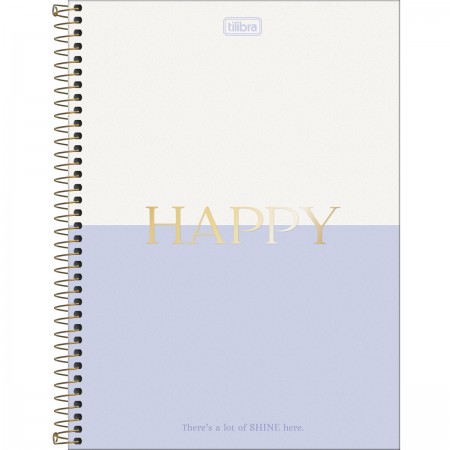 CADERNO ESPIRAL CAPA DURA UNIVERSITÁRIO 1 MATÉRIA HAPPY 80 FOLHAS