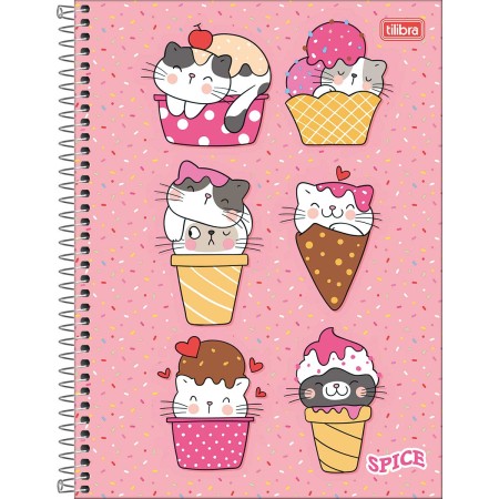 CADERNO ESPIRAL CAPA DURA UNIVERSITÁRIO 1 MATÉRIA SPICE FEMININO 80 FOLHAS