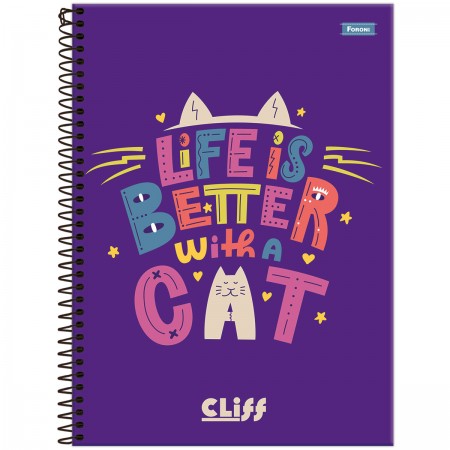 CADERNO ESPIRAL CAPA DURA UNIVERSITÁRIO 1 MATÉRIA CLIFF FEMININO 80 FOLHAS