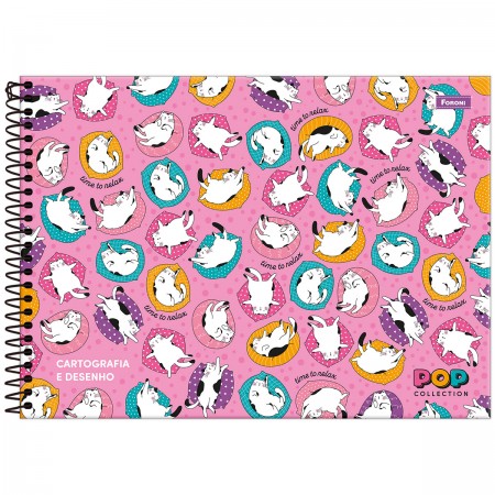 Caderno Cartografia Capa Dura Pop Collection 96 Folhas