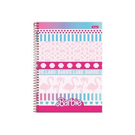 CADERNO ESPIRAL CAPA DURA UNIVERSITÁRIO 1 MATÉRIA BARBIE TEEN 80 FOLHAS