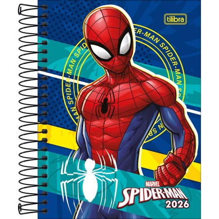 Agenda Espiral Diária 11,7 x 16,4 cm Spider-Man 2026