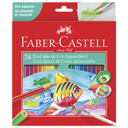 Ecolápis de Cor Faber-Castell Aquarelável 24 Cores
