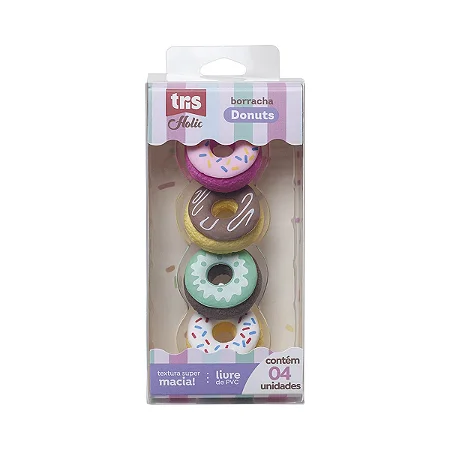 Borracha Donuts Holic Fofurices - C/4 Un Cada - Tris