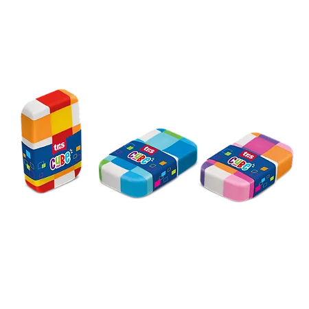 Borracha Cube Cores Sortidas Tris - Unidade