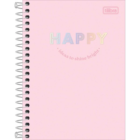 CADERNETA ESPIRAL CAPA DURA 1/8 HAPPY 80 FOLHAS