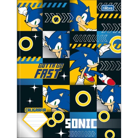 CADERNO DE CALIGRAFIA BROCHURA CAPA DURA UNIVERSITÁRIO SONIC 40 FOLHAS