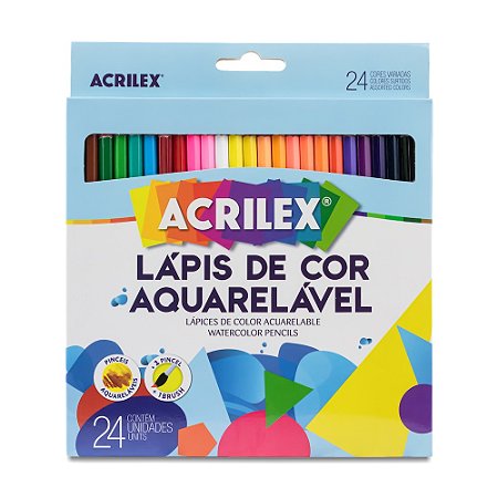 Lápis de Cor 24 Cores Aquarelável + 1 Pincel - Acrilex