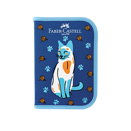 Estojo Escolar Completo Coleção Pets Faber-Castell - Gato