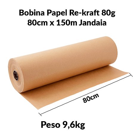 BOBINA PAPEL RE-KRAFT 80G 80X150 JANDAIA