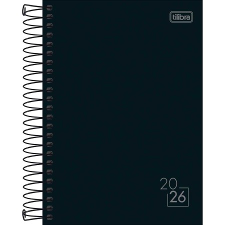 Agenda Espiral Diária 14,0 x 20,0 cm Spice Preta 2026
