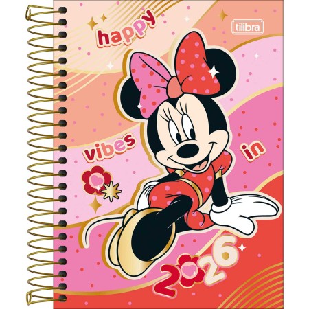 Agenda Espiral Diária 11,7 x 16,4 cm Minnie 2026