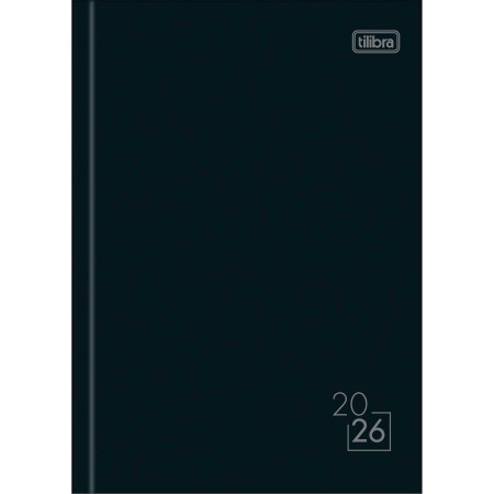 Agenda Costurada Diária 14,5 x 20,5 cm Spice Preta 2026