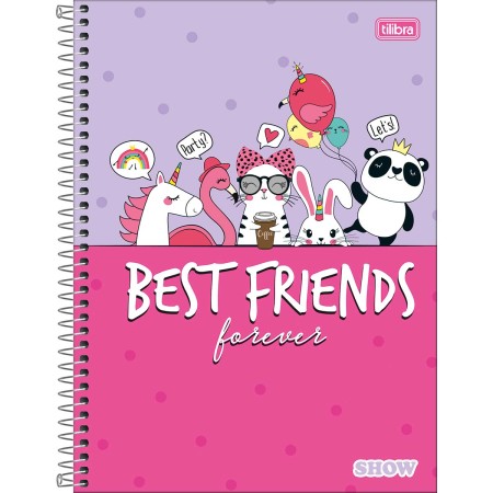 Caderno Espiral Capa Dura Universitário 16 Matérias Show Feminino 256 Folhas