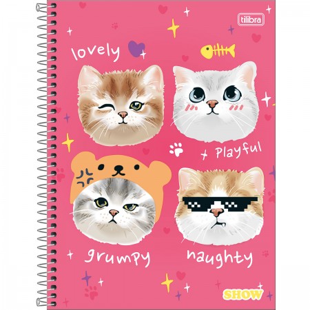 Caderno Espiral Capa Dura Universitário 20 Matérias Show Feminino 320 Folhas