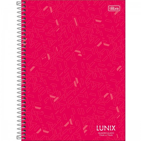 Caderno Quadriculado 7x7 mm Espiral Capa Dura Universitário Lunix 80 Folhas