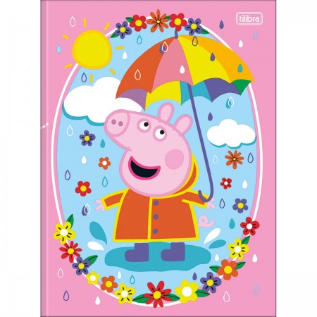 Caderno Brochura Capa Dura Universitário Peppa Pig 80 Folhas