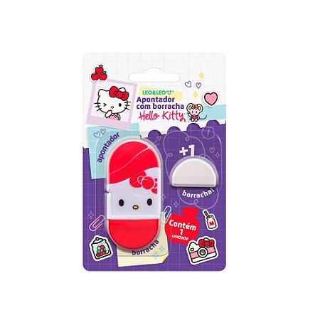 Apontador C/ Depósito E Borracha Hello Kitty Blister C/1 Und Leo&Leo