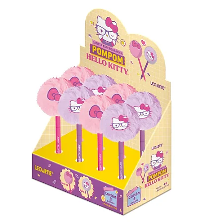 CANETA POMPOM COM APLIQUE HELLO KITTY - UNIDADE - LEOARTE