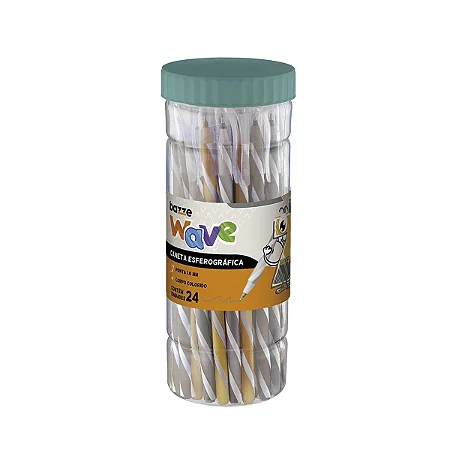 Caneta Esferográfica Wave - Ouro e Prata - 1.0mm -  Unidade - Bazze