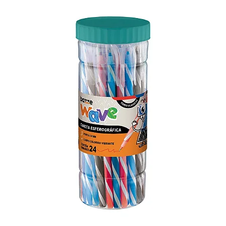 Caneta Esferográfica Wave - Cores Clássicas - 1.0mm - Unidade - Bazze
